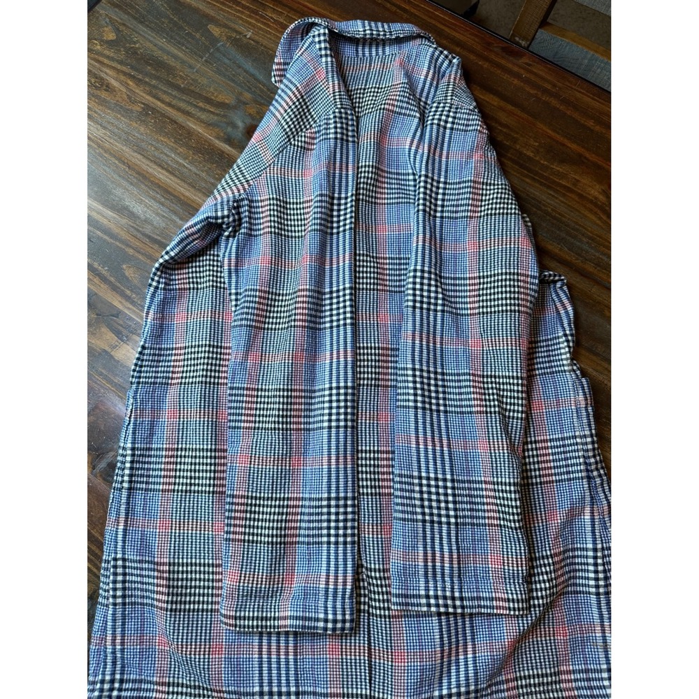 J. Jill Womens Blue Red Plaid Longline Cotton Blazer Jacket Size S BatleyMult - Picture 11 of 12
